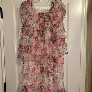 Marrika Nakk Pink Floral Tulle Two Piece Set